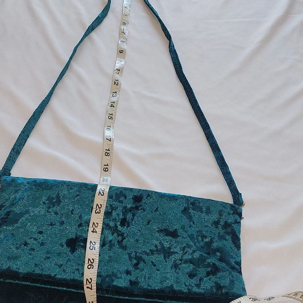 Teal Velvet Clutch Bag.Very Good Condition.